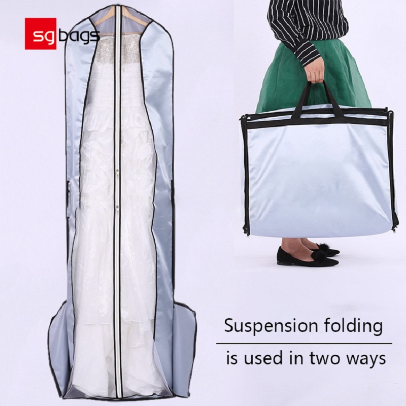 SGW04 ขนาดใหญ่ชุดเจ้าสาวกันน้ำกระเป๋าเดินทางแบบ Dual- ใช้กระเป๋าฝุ่น Cover Bag ชุดเจ้าสาวกระเป๋ากระเป๋าเสื้อผ้าสำหรับชุดแต่งงาน